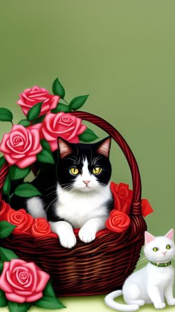Котята в корзине