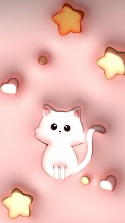Котики на розовом фоне