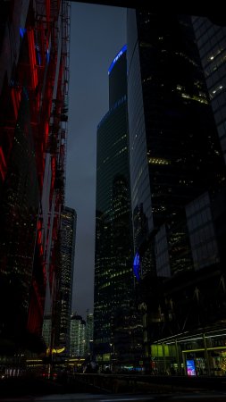 Москва сити ночью