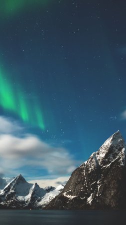 Северное сияние над горами