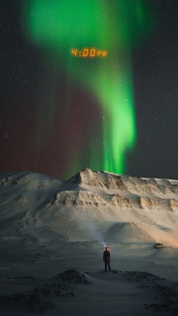 Северное сияние шпицберген