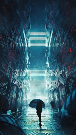 Город будущего киберпанк скачать фон 1080 x 1920
