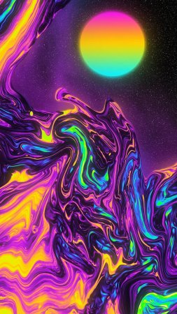 Кислотные обои на телефон скачать фон 2160 x 3840