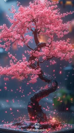 Cherry blossom tree скачать фон 1424 x 2532