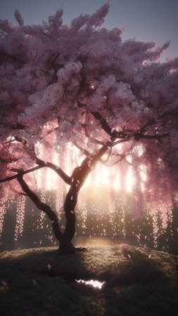 Sakura tree скачать фон 2160 x 3840