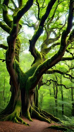 Mossy forest скачать фон 2160 x 3840
