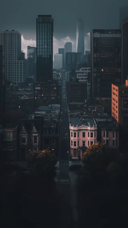 The city skyline скачать фон 1080 x 1920