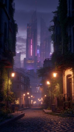Cyberpunk city скачать фон 1080 x 1920