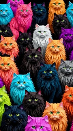 Разноцветный кот