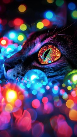 Котики с гирляндой
