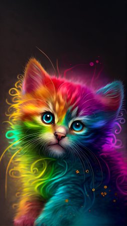 Разноцветный кот