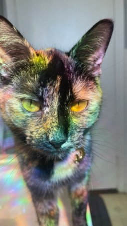Черная черепаховая кошка