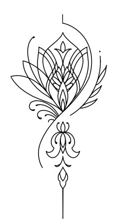 Эскиз тату лотос скачать фон 1424 x 2532