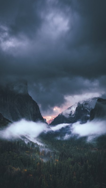 Гора туман скачать фон 1080 x 1920
