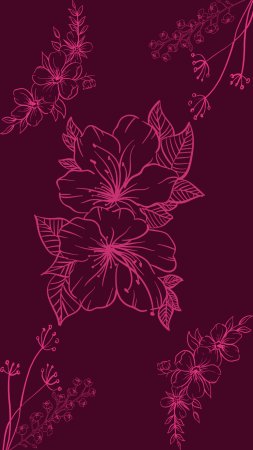 Floral magenta wallpaper скачать фон 1080 x 1920