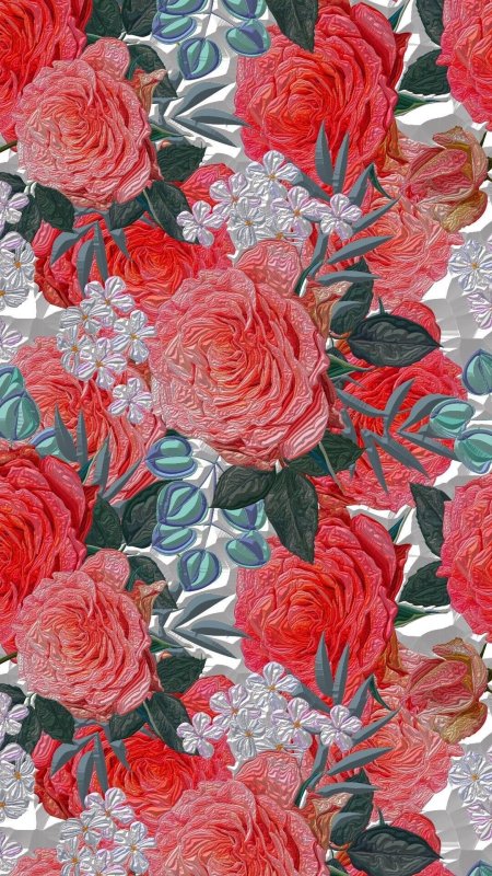 Цветочный принт скачать фон 1080 x 1920