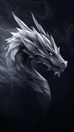 Дракон на черном фоне скачать фон 1080 x 1920