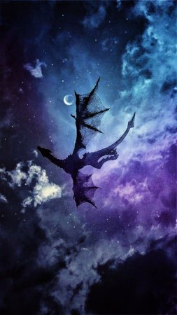 Дракон летит скачать фон 1080 x 1920
