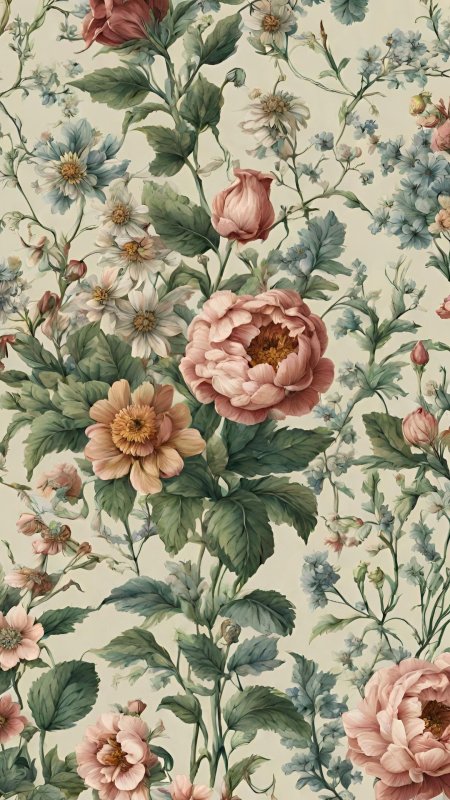 Vintage flowers wallpaper скачать фон 1080 x 1920