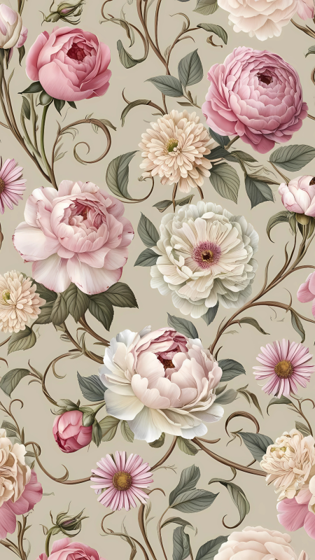 Цветочный узор скачать фон 1080 x 1920