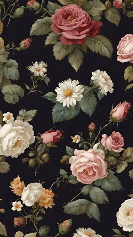 Floral wallpaper vintage скачать фон 1080 x 1920