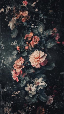 Dark floral aesthetic wallpaper скачать фон 1080 x 1920