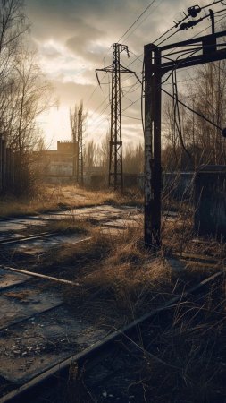 Постапокалипсис пейзаж скачать фон 1080 x 1920