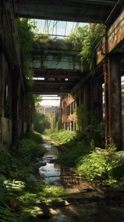 Abandoned factory art скачать фон 720 x 1280
