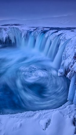 Исландия водопад зимой