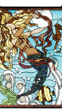 Mermaid of the sea tiffany stained glass panel art &amp;amp; home скачать фон 1424 x 2532