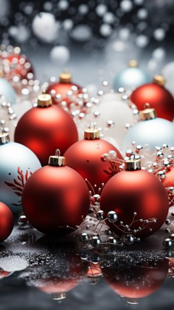 Christmas wallpaper with ornaments скачать фон 1080 x 1920