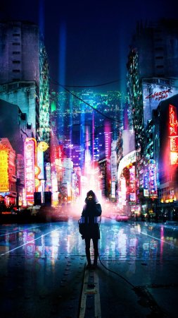Cyberpunk 2077 неоновый город