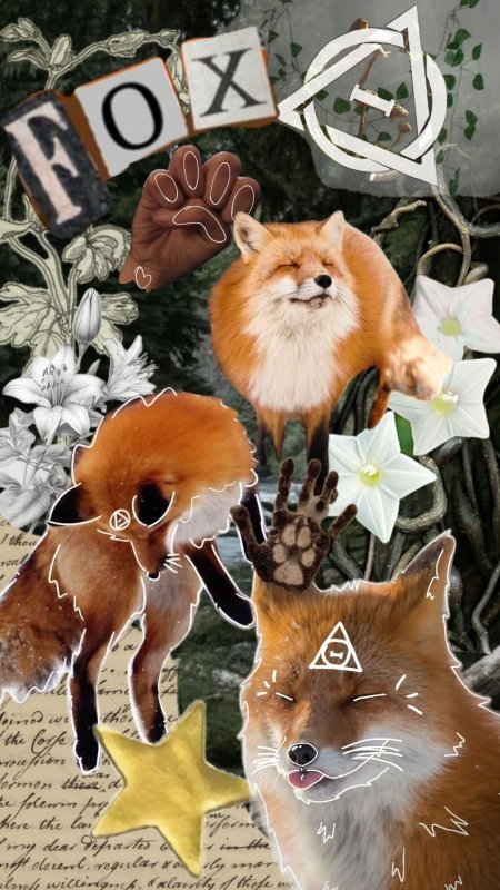 Эстетические обои Fox therian коллаж