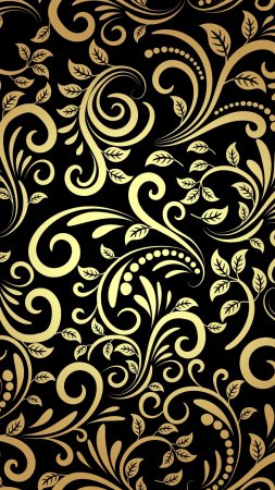 Черно золотые узоры скачать фон 2160 x 3840