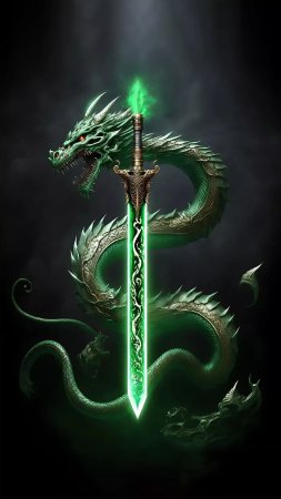 Зеленый клинок скачать фон 1080 x 1920