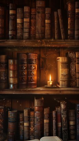 Старинные книги на полке скачать фон 1424 x 2532