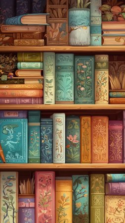 Фон книжная полка скачать фон 1080 x 1920
