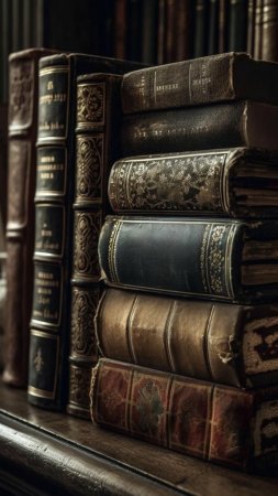 Стопка старинных книг скачать фон 1080 x 1920