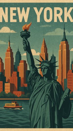 New york statue of liberty скачать фон 1080 x 1920