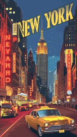 Vintage new york скачать фон 2160 x 3840