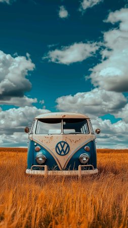 Volkswagen bus скачать фон 1424 x 2532