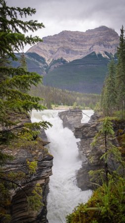 Athabasca falls джаспер скачать фон 1080 x 1920