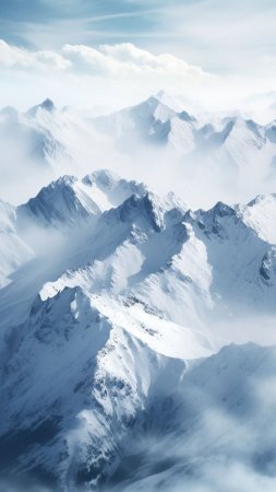 Снежные горы скачать фон 1080 x 1920