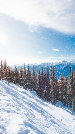 Гора зимой скачать фон 2160 x 3840
