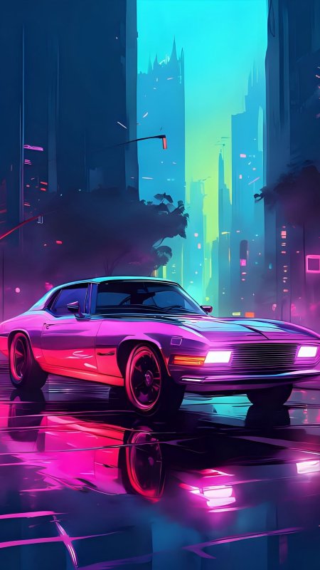 Неоновый автомобиль