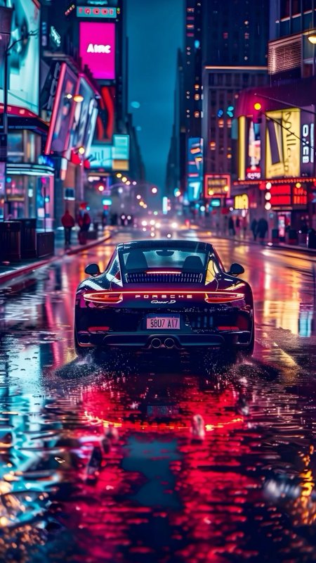 Porsche ночь
