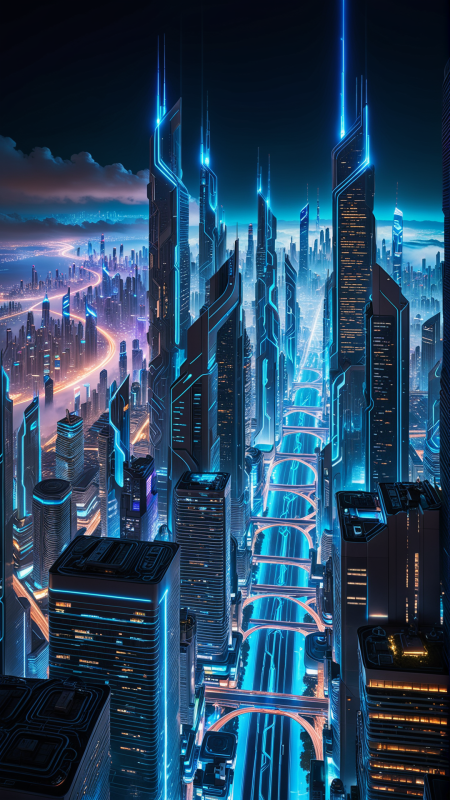 Будущего город скачать фон 1080 x 1920