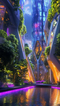 Футуристические города скачать фон 1080 x 1920