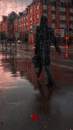 Город под дождем скачать фон 2160 x 3840
