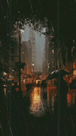 Street in the rain скачать фон 1080 x 1920